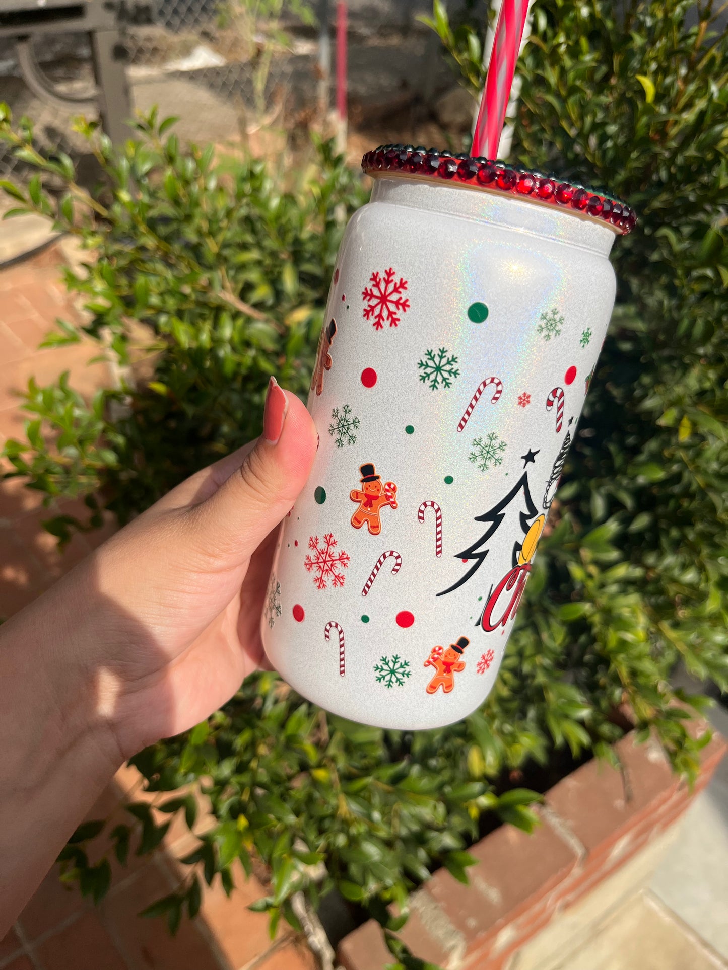 Mickey Mouse and Friends White Glass Can