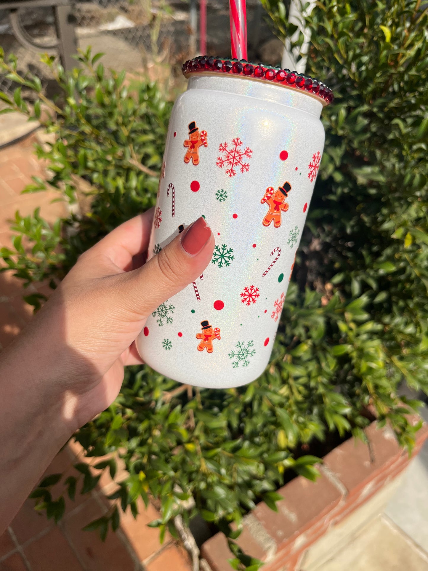 Mickey Mouse and Friends White Glass Can