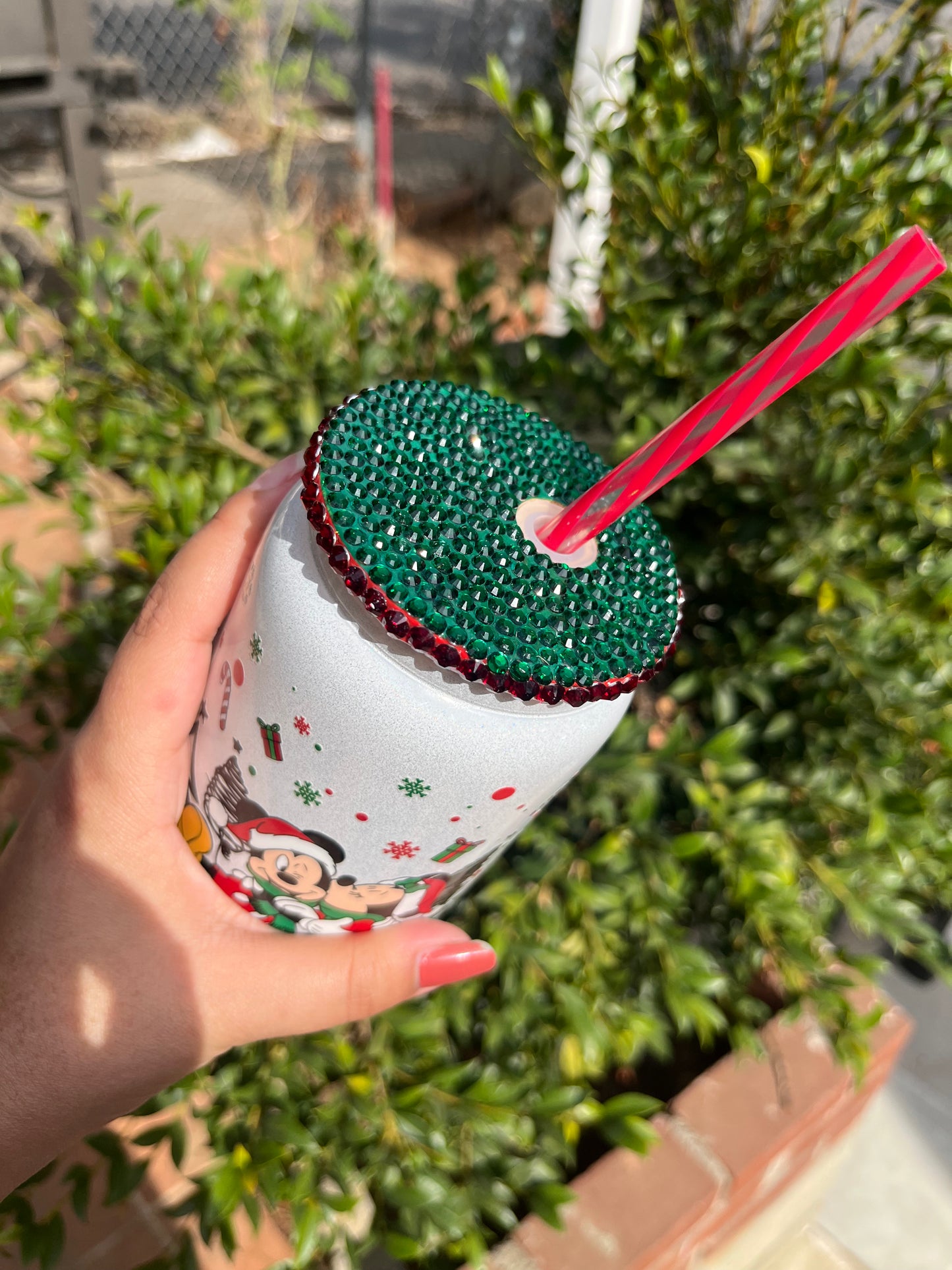 Mickey Mouse and Friends White Glass Can