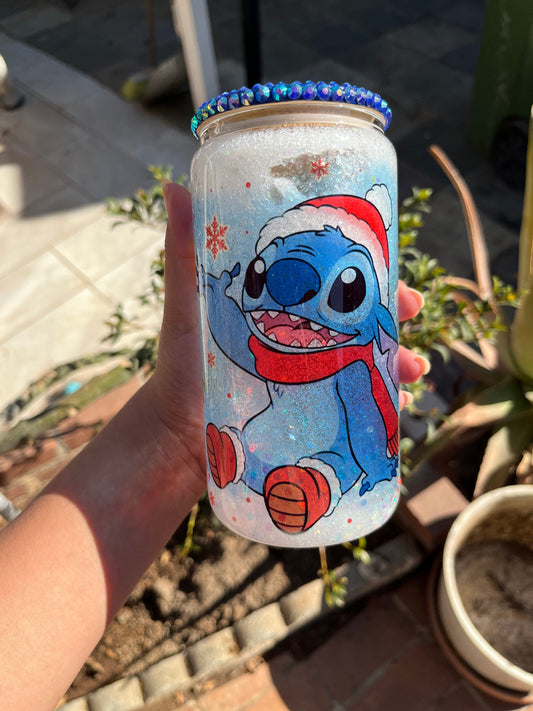 Stitch Snowglobe Glass Can