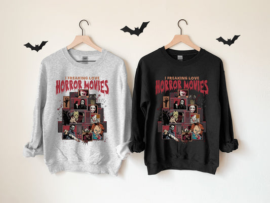 I Freaking Love Horror Movies Crewneck